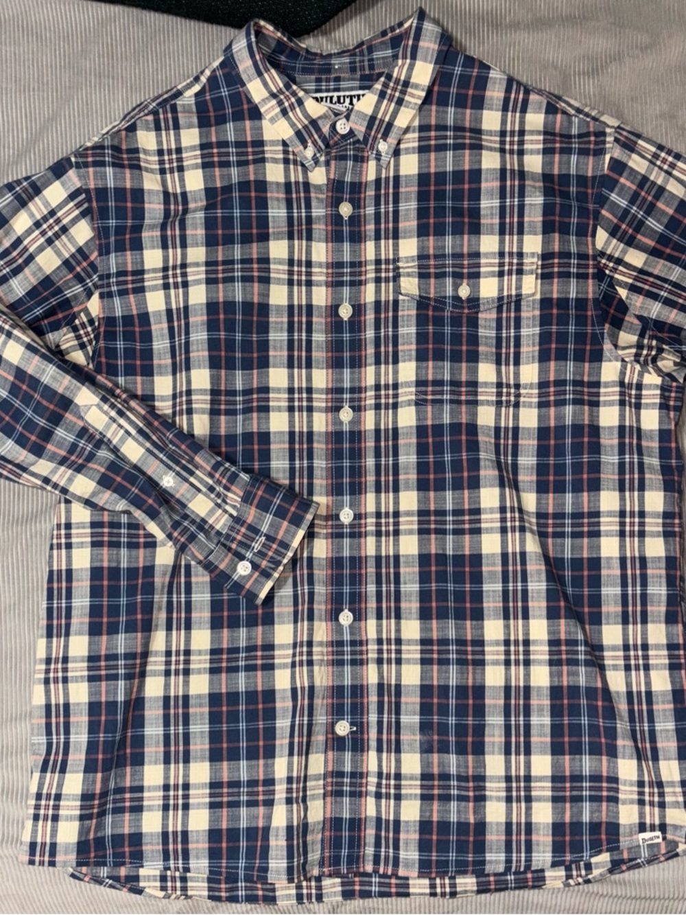 Duluth Trading Co Plaid Button-Down Shirt